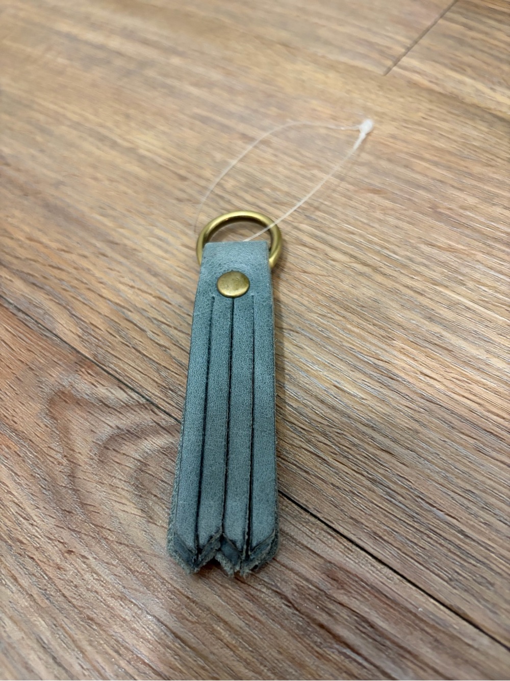 Portland Leather Goods small tassel keychain in Aqua